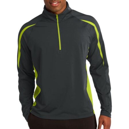 Sport-Tek Sport-Wick Stretch 1/2-Zip Colorblock Pullover. ST851