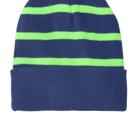 Sport-Tek Striped Beanie with Solid Band. STC31