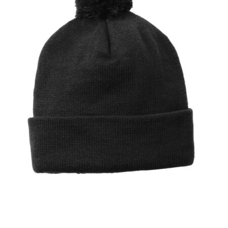Sport-Tek Solid Pom Pom Beanie. STC37