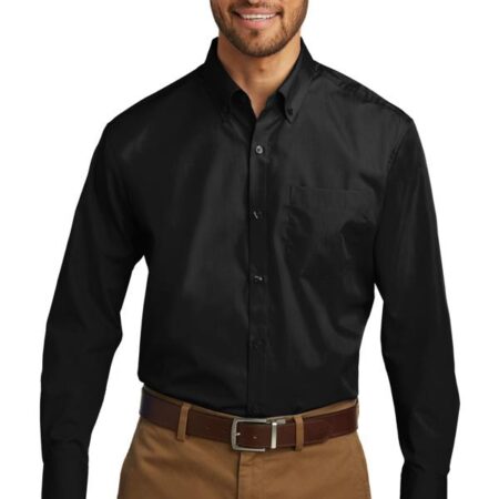 Port Authority Tall Long Sleeve Carefree Poplin Shirt. TW100