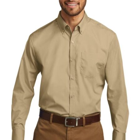 Port Authority Long Sleeve Carefree Poplin Shirt. W100