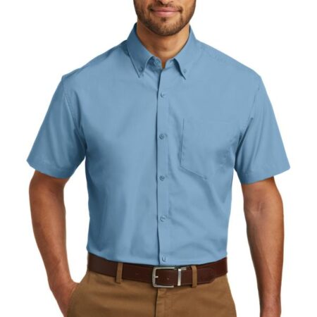 Port Authority Short Sleeve Carefree Poplin Shirt. W101
