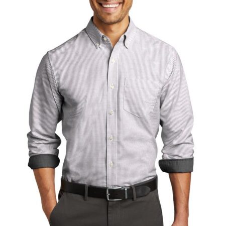 Port Authority SuperPro Oxford Stripe Shirt. W657