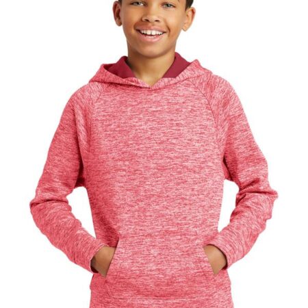 Sport-Tek Youth PosiCharge Electric Heather Fleece Hooded Pullover. YST225