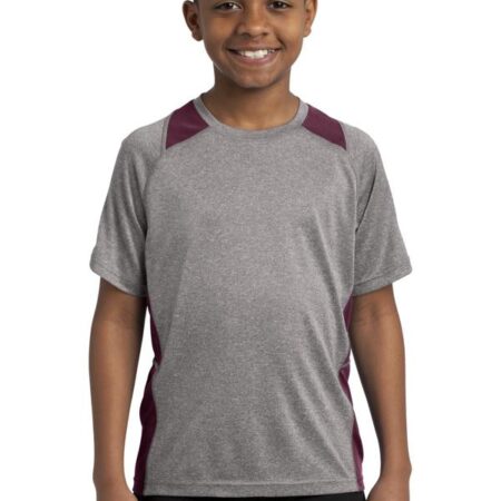 Sport-Tek Youth Heather Colorblock Contender Tee. YST361