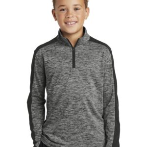 Sport-Tek Youth PosiCharge Electric Heather Colorblock 1/4-Zip Pullover. YST397